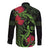 New Zealand Chameleon and Gecko Long Sleeve Button Shirt Maori Silver Fern and Pohutukawa Decoration