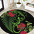 New Zealand Chameleon and Gecko Round Carpet Maori Silver Fern and Pohutukawa Decoration