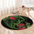 New Zealand Chameleon and Gecko Round Carpet Maori Silver Fern and Pohutukawa Decoration