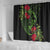 New Zealand Chameleon and Gecko Shower Curtain Maori Silver Fern and Pohutukawa Decoration