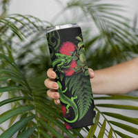 New Zealand Chameleon and Gecko Skinny Tumbler Maori Silver Fern and Pohutukawa Decoration