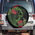 New Zealand Chameleon and Gecko Spare Tire Cover Maori Silver Fern and Pohutukawa Decoration