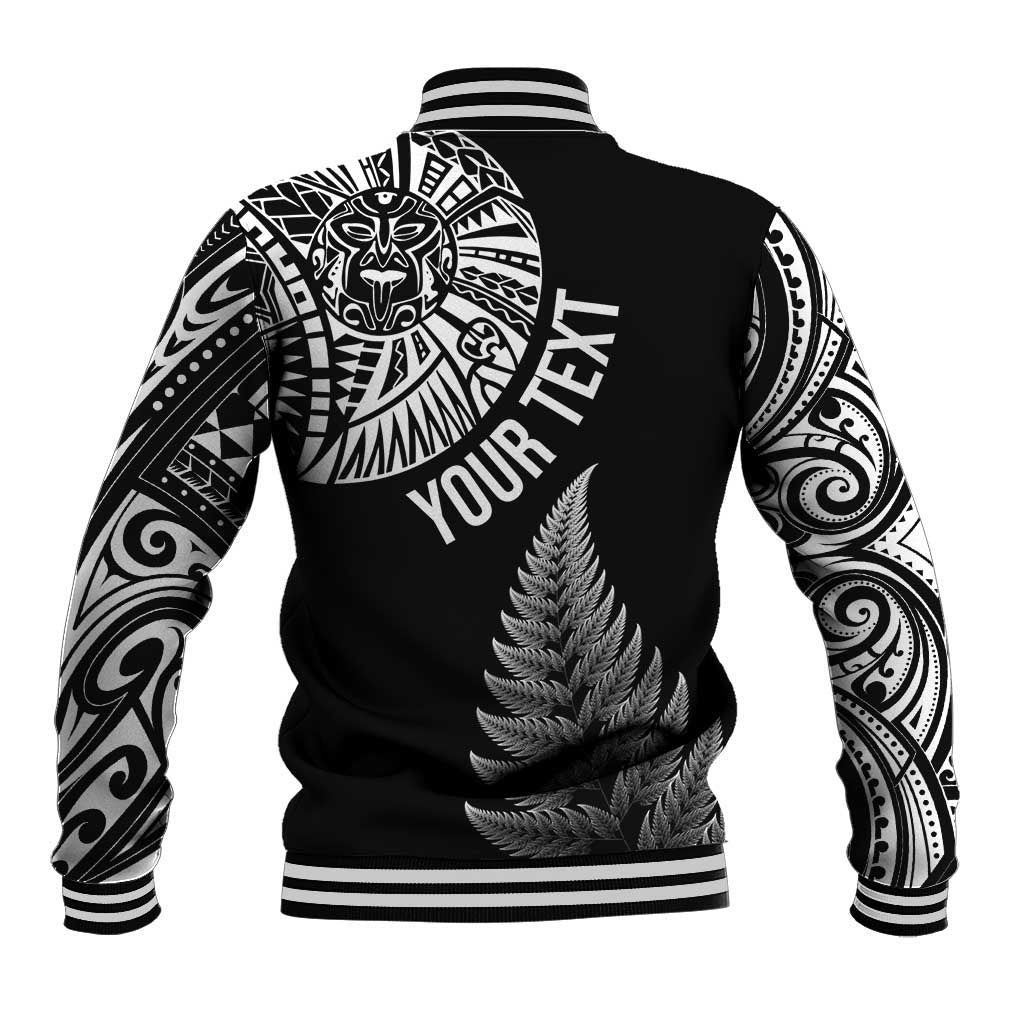 Personalised New Zealand Maori Art Tattoo and Silver Fern Baseball Jacket LT03 - Polynesian Pride