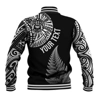 Personalised New Zealand Maori Art Tattoo and Silver Fern Baseball Jacket LT03 - Polynesian Pride