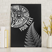 Personalised New Zealand Maori Art Tattoo and Silver Fern Canvas Wall Art LT03 Without Frame Black - Polynesian Pride
