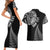 Personalised New Zealand Maori Art Tattoo and Silver Fern Couples Matching Short Sleeve Bodycon Dress and Hawaiian Shirt