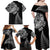 Personalised New Zealand Maori Art Tattoo and Silver Fern Family Matching Off Shoulder Maxi Dress and Hawaiian Shirt