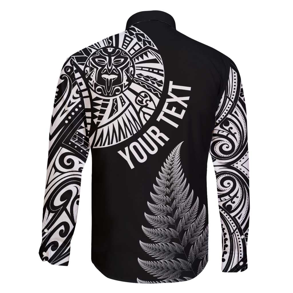 Personalised New Zealand Maori Art Tattoo and Silver Fern Family Matching Off Shoulder Maxi Dress and Hawaiian Shirt
