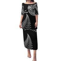 Personalised New Zealand Maori Art Tattoo and Silver Fern Family Matching Puletasi and Hawaiian Shirt