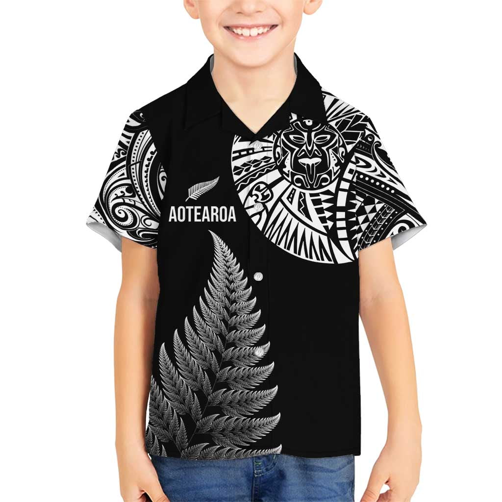 Personalised New Zealand Maori Art Tattoo and Silver Fern Family Matching Summer Maxi Dress and Hawaiian Shirt