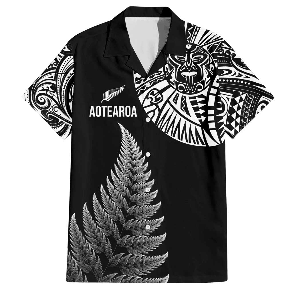 Personalised New Zealand Maori Art Tattoo and Silver Fern Hawaiian Shirt