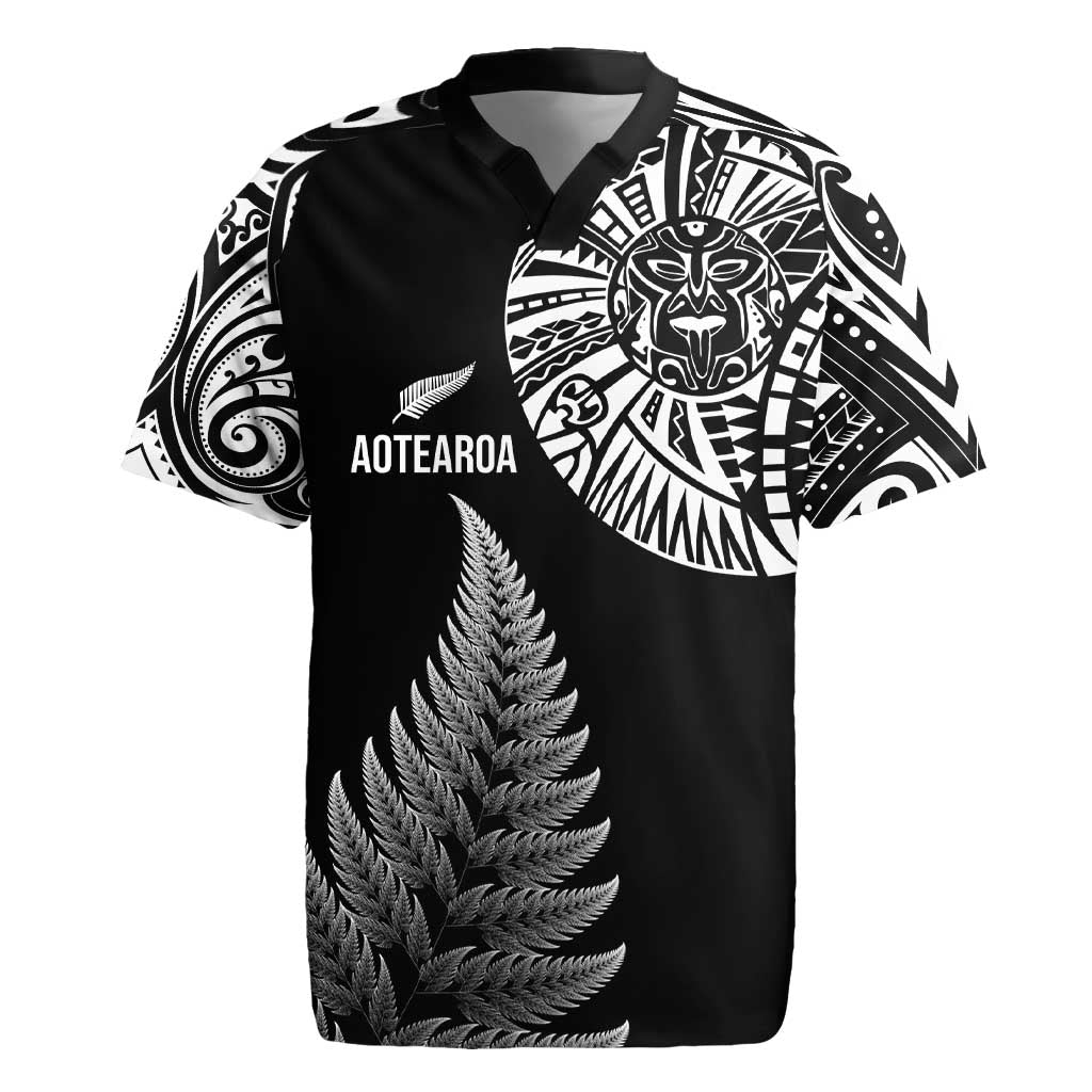 Personalised New Zealand Maori Art Tattoo and Silver Fern Rugby Jersey