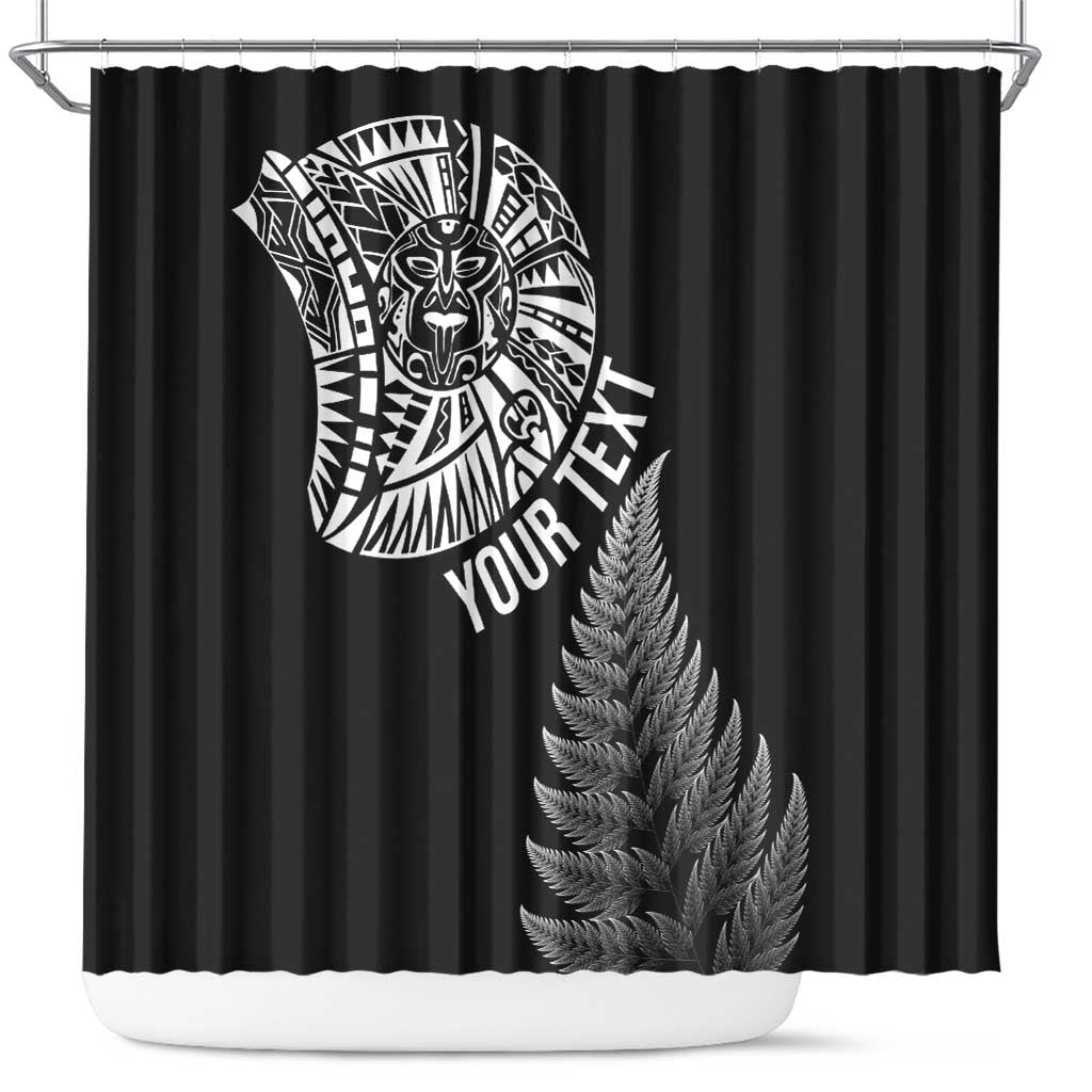 Personalised New Zealand Maori Art Tattoo and Silver Fern Shower Curtain