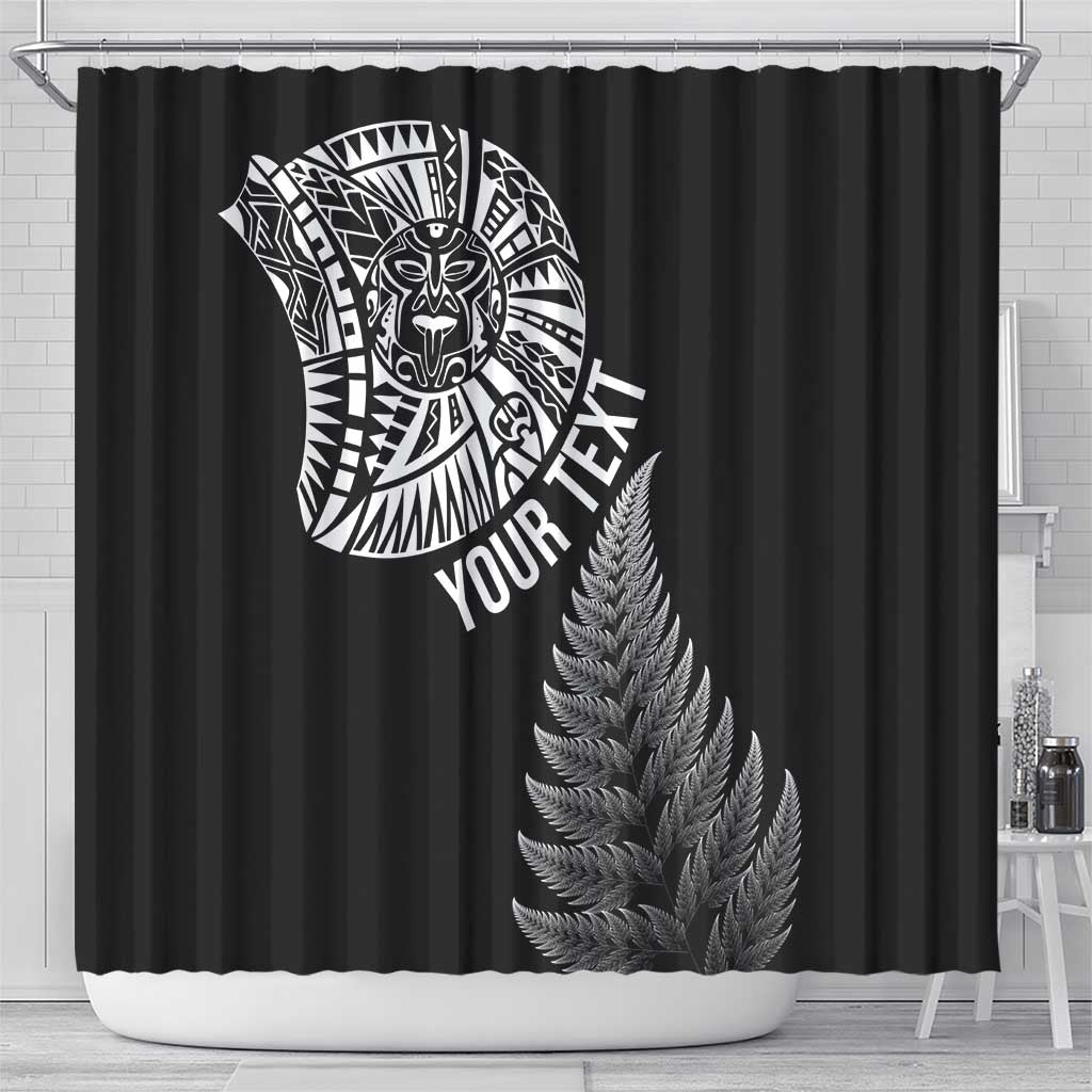 Personalised New Zealand Maori Art Tattoo and Silver Fern Shower Curtain