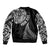 Personalised New Zealand Maori Art Tattoo and Silver Fern Sleeve Zip Bomber Jacket