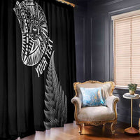 Personalised New Zealand Maori Art Tattoo and Silver Fern Window Curtain LT03 - Polynesian Pride