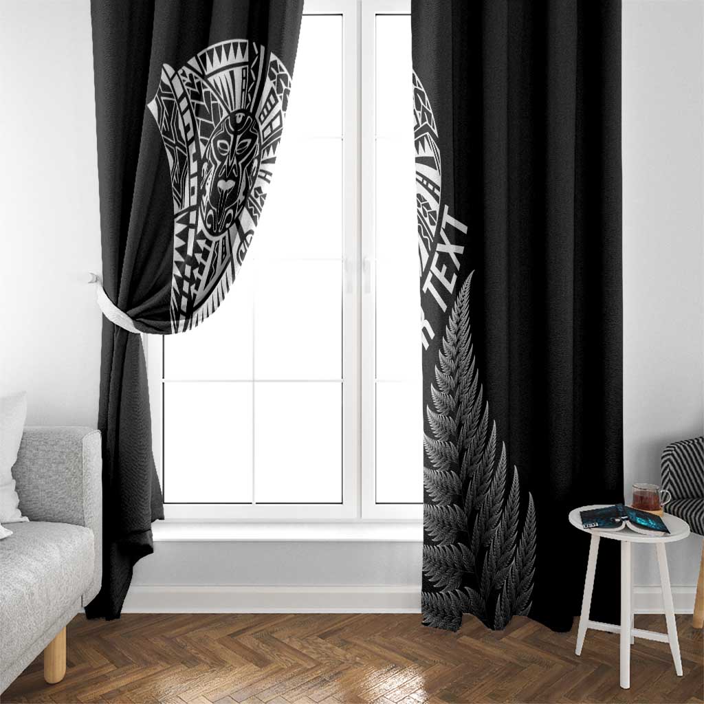 Personalised New Zealand Maori Art Tattoo and Silver Fern Window Curtain LT03 - Polynesian Pride