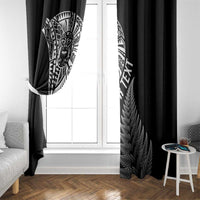 Personalised New Zealand Maori Art Tattoo and Silver Fern Window Curtain LT03 - Polynesian Pride