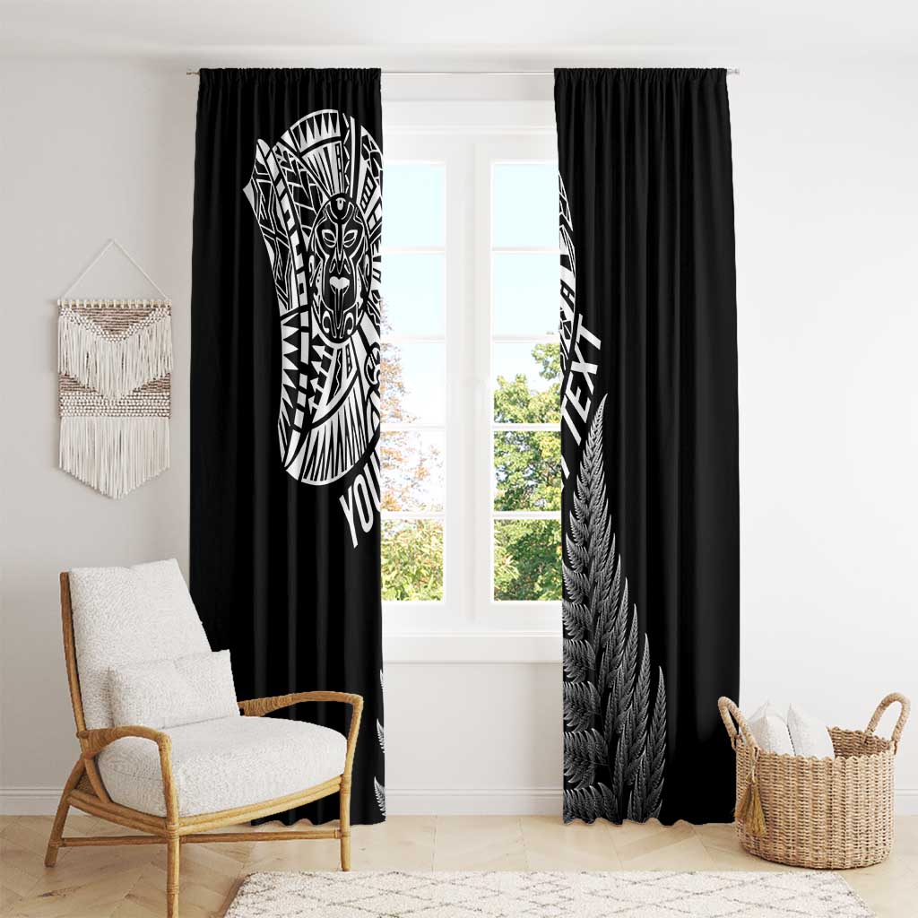 Personalised New Zealand Maori Art Tattoo and Silver Fern Window Curtain LT03 - Polynesian Pride