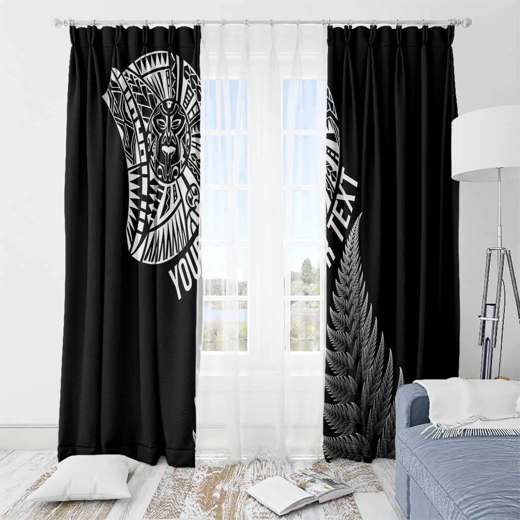 Personalised New Zealand Maori Art Tattoo and Silver Fern Window Curtain LT03 - Polynesian Pride
