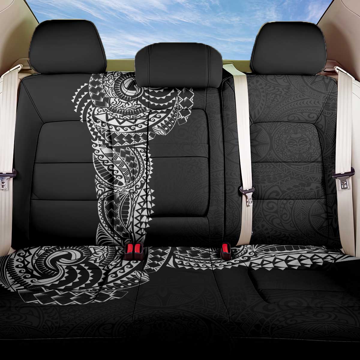 Polynesian Art Traditional Tattoo Pattern Back Car Seat Cover