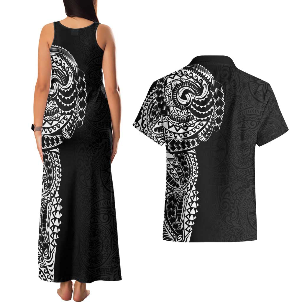 Polynesian Art Traditional Tattoo Pattern Couples Matching Tank Maxi Dress and Hawaiian Shirt LT03 - Polynesian Pride