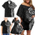 Polynesian Art Traditional Tattoo Pattern Family Matching Off Shoulder Short Dress and Hawaiian Shirt
