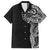 Polynesian Art Traditional Tattoo Pattern Family Matching Off Shoulder Short Dress and Hawaiian Shirt