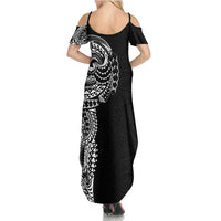 Polynesian Art Traditional Tattoo Pattern Family Matching Summer Maxi Dress and Hawaiian Shirt LT03 - Polynesian Pride