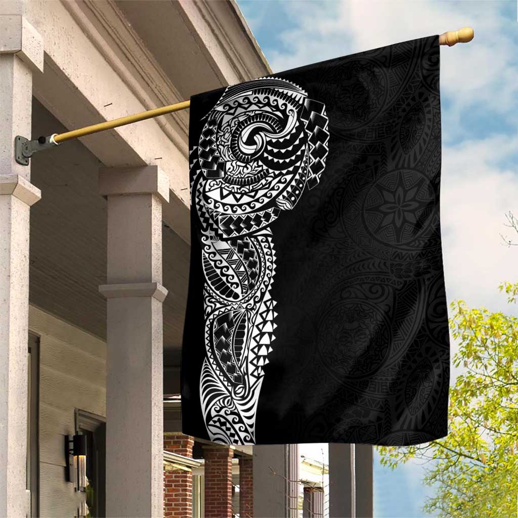 Polynesian Art Traditional Tattoo Pattern Garden Flag LT03 House Flag Black - Polynesian Pride
