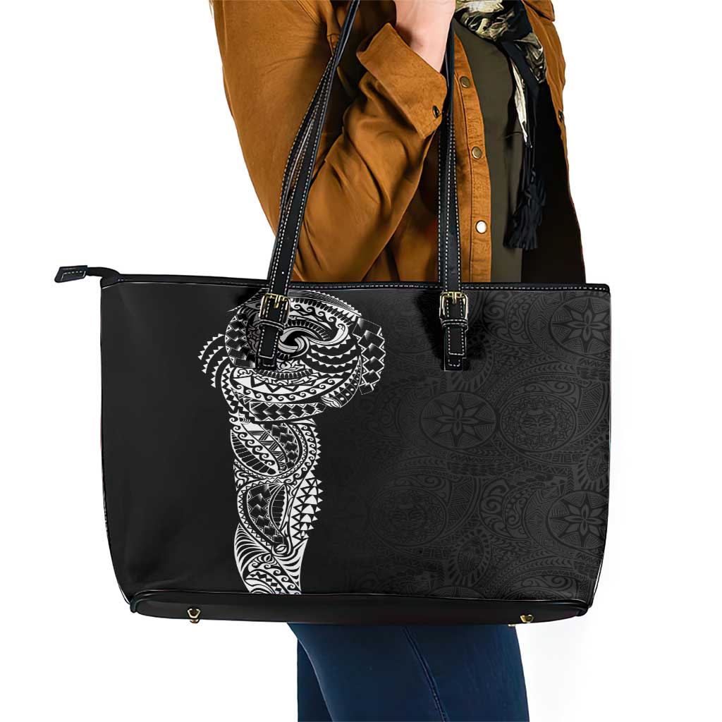 Polynesian Art Traditional Tattoo Pattern Leather Tote Bag LT03 - Polynesian Pride