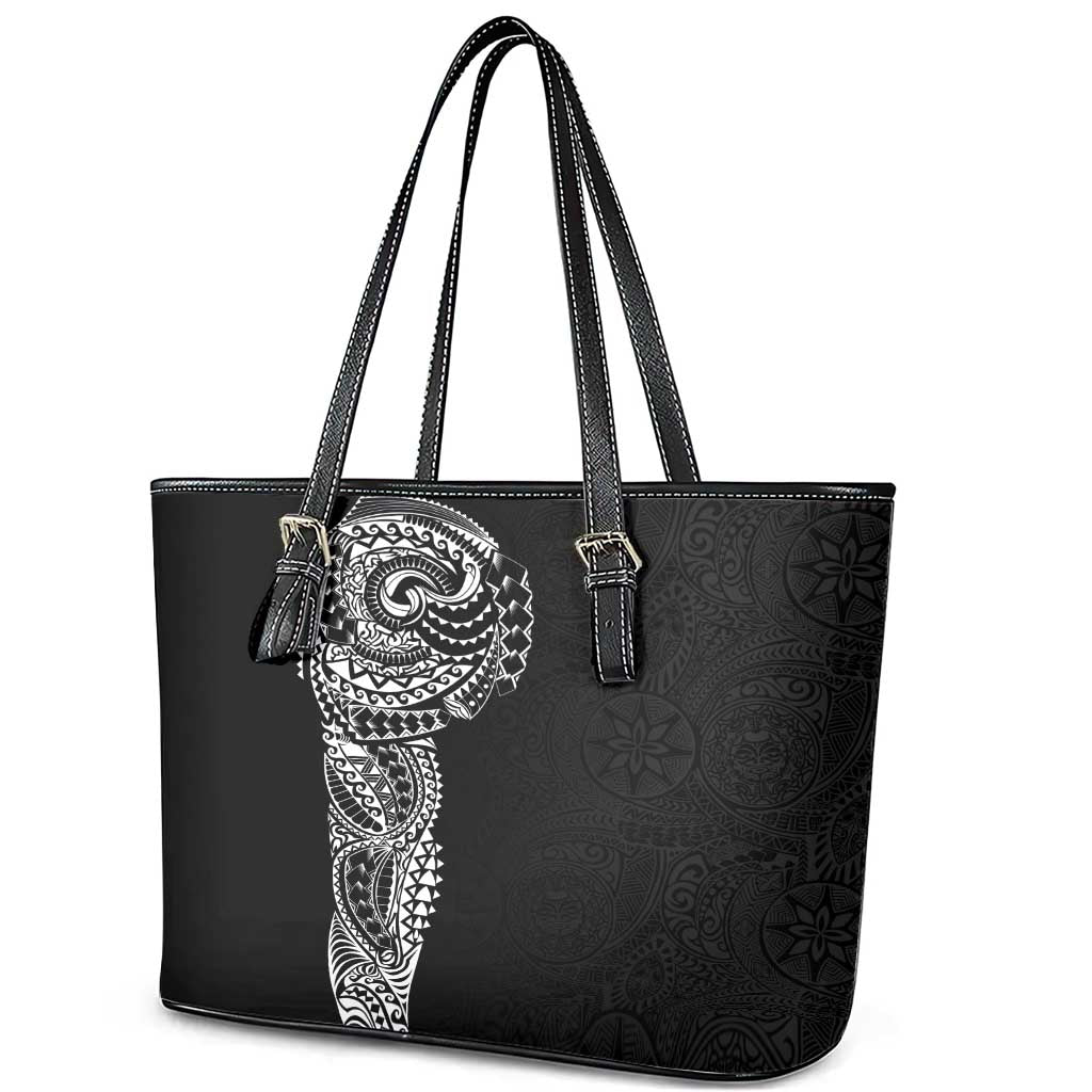Polynesian Art Traditional Tattoo Pattern Leather Tote Bag LT03 - Polynesian Pride