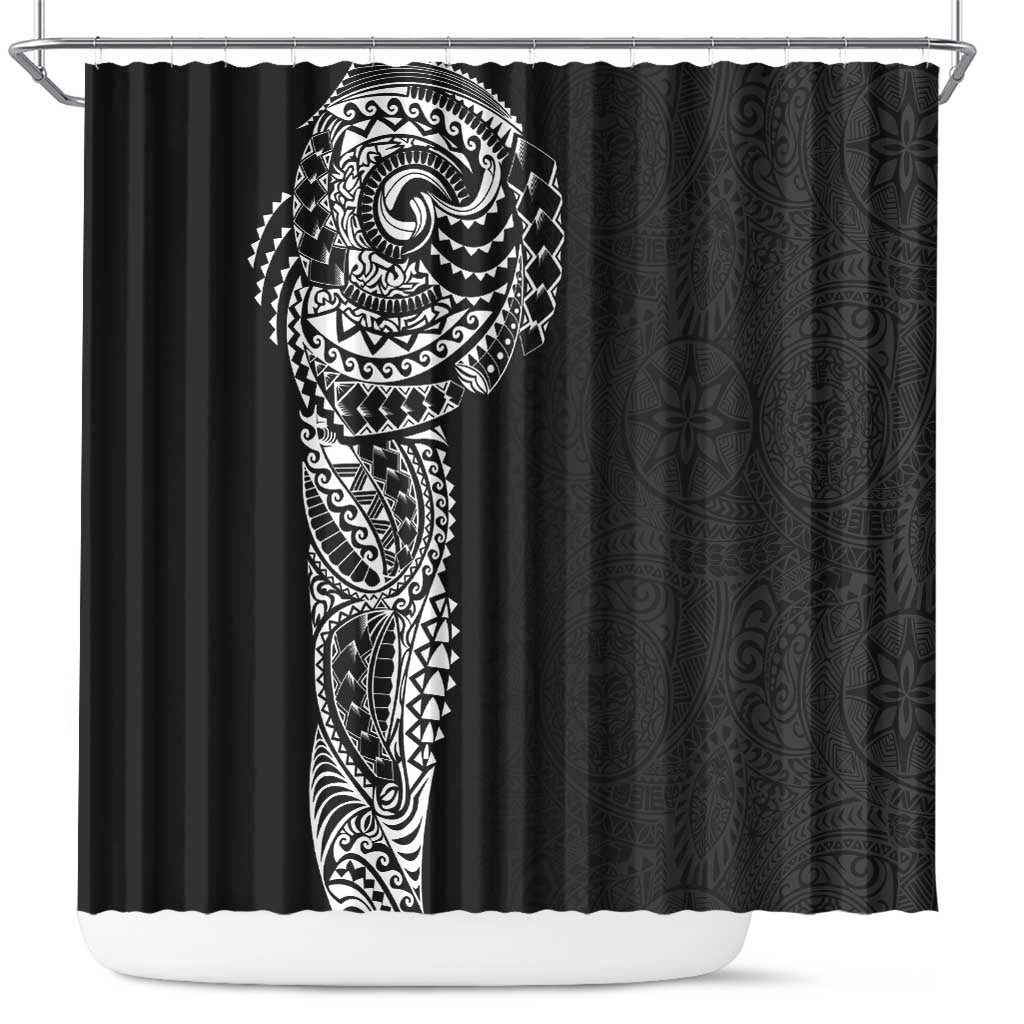 Polynesian Art Traditional Tattoo Pattern Shower Curtain