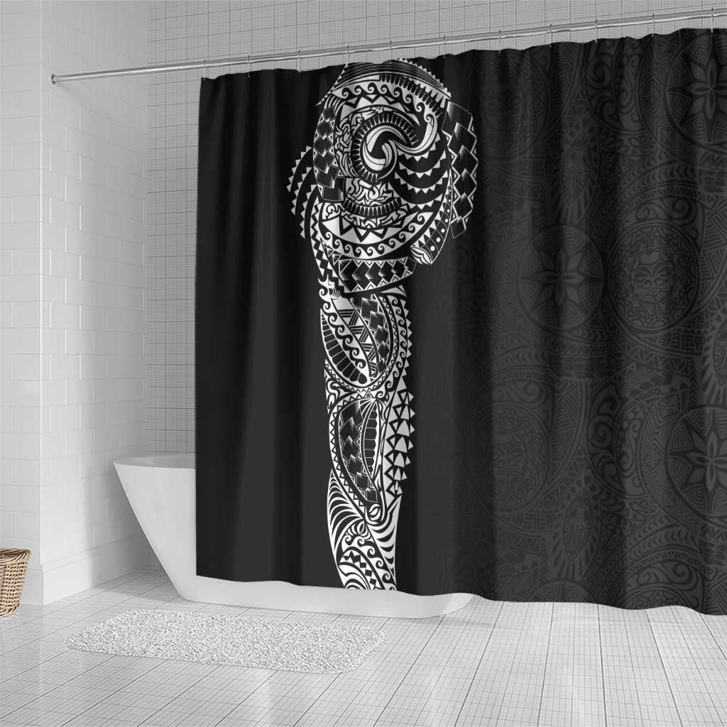 Polynesian Art Traditional Tattoo Pattern Shower Curtain
