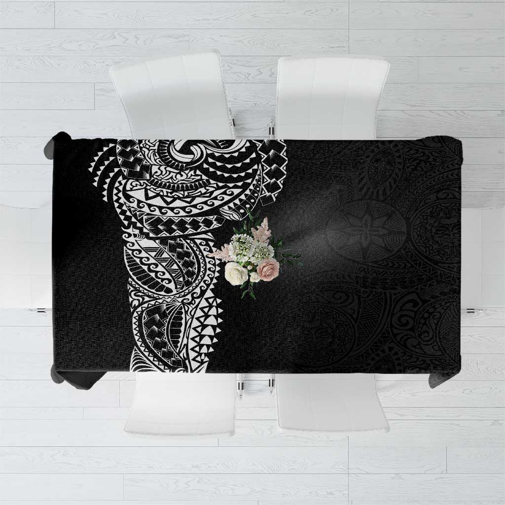 Polynesian Art Traditional Tattoo Pattern Tablecloth LT03 Black - Polynesian Pride
