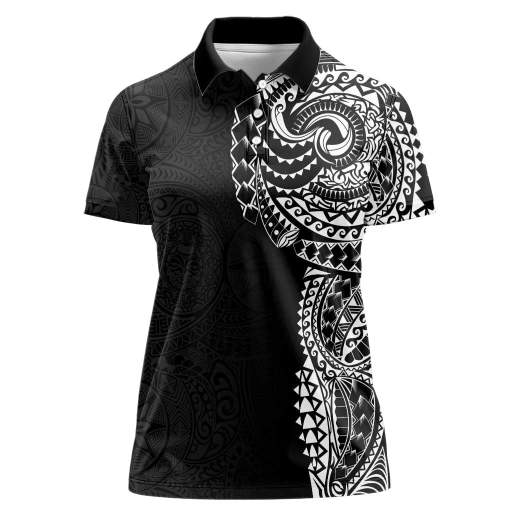 Polynesian Art Traditional Tattoo Pattern Women Polo Shirt