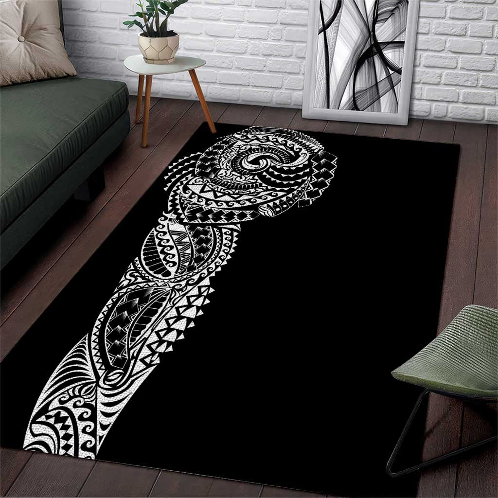 Polynesian Art Traditional Tattoo Area Rug Simple Style