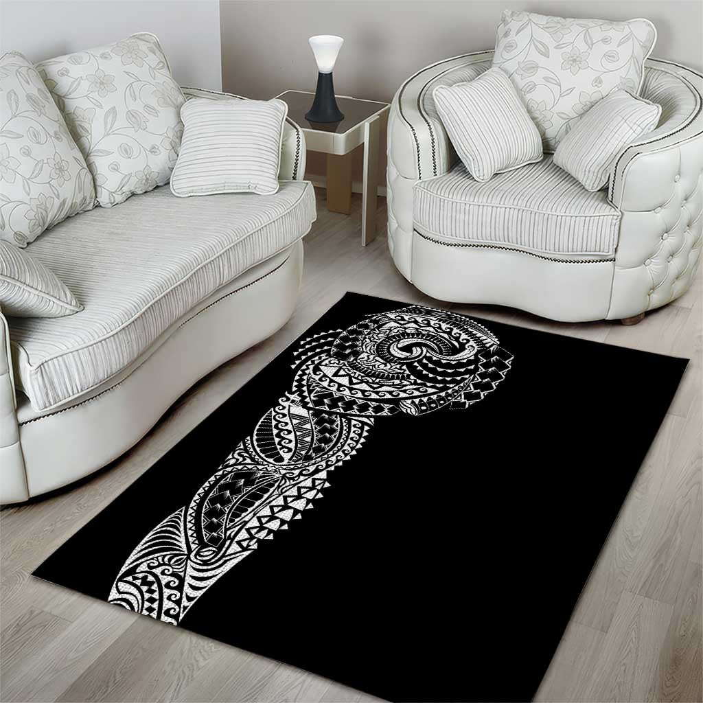 Polynesian Art Traditional Tattoo Area Rug Simple Style