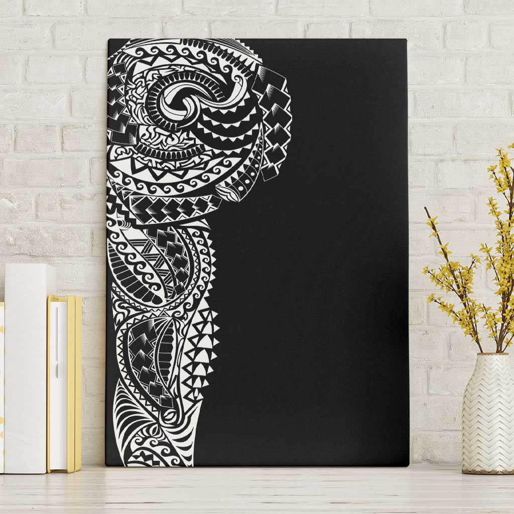 Polynesian Art Traditional Tattoo Canvas Wall Art Simple Style LT03 Without Frame Black - Polynesian Pride