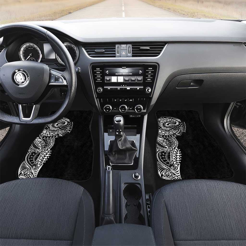 Polynesian Art Traditional Tattoo Car Mats Simple Style LT03 Set 2pcs - Front Black - Polynesian Pride