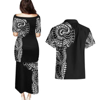 Polynesian Art Traditional Tattoo Couples Matching Puletasi and Hawaiian Shirt Simple Style LT03 - Polynesian Pride