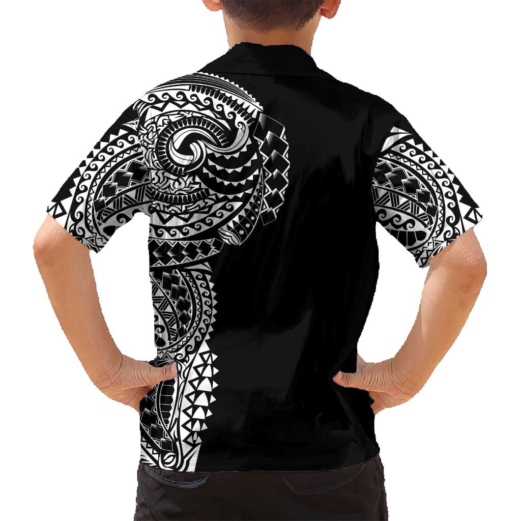 Polynesian Art Traditional Tattoo Family Matching Long Sleeve Bodycon Dress and Hawaiian Shirt Simple Style LT03 - Polynesian Pride