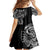Polynesian Art Traditional Tattoo Family Matching Off Shoulder Short Dress and Hawaiian Shirt Simple Style