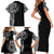 Polynesian Art Traditional Tattoo Family Matching Short Sleeve Bodycon Dress and Hawaiian Shirt Simple Style