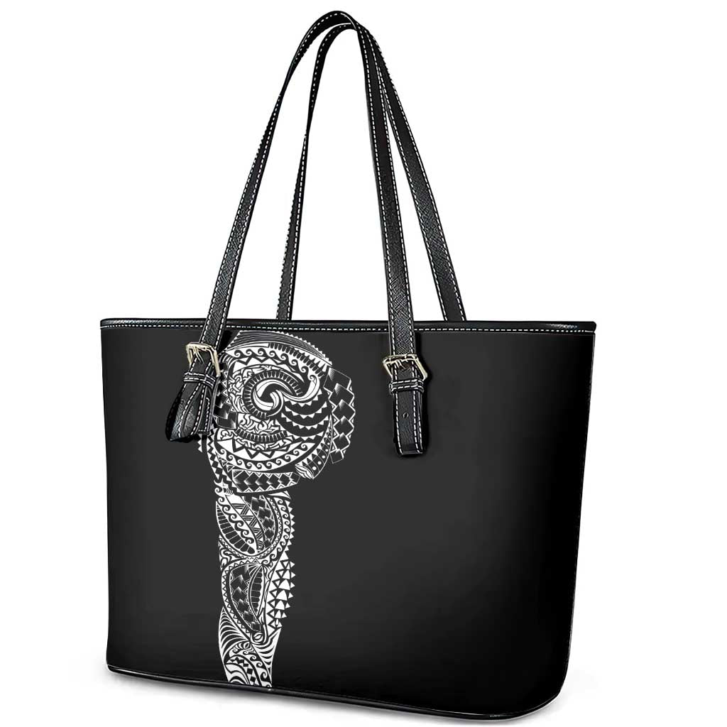 Polynesian Art Traditional Tattoo Leather Tote Bag Simple Style LT03 - Polynesian Pride