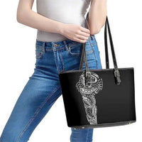 Polynesian Art Traditional Tattoo Leather Tote Bag Simple Style LT03 - Polynesian Pride