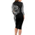 Polynesian Art Traditional Tattoo Long Sleeve Bodycon Dress Simple Style