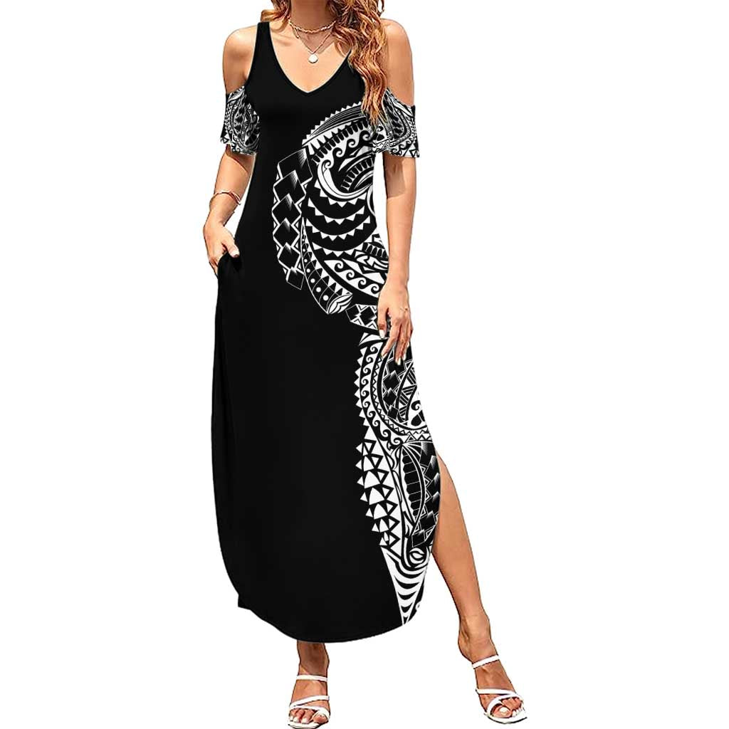 Polynesian Art Traditional Tattoo Summer Maxi Dress Simple Style