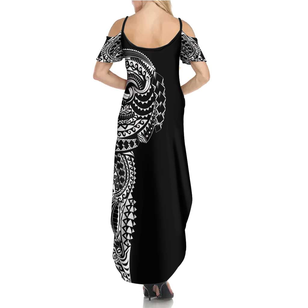 Polynesian Art Traditional Tattoo Summer Maxi Dress Simple Style LT03 - Polynesian Pride