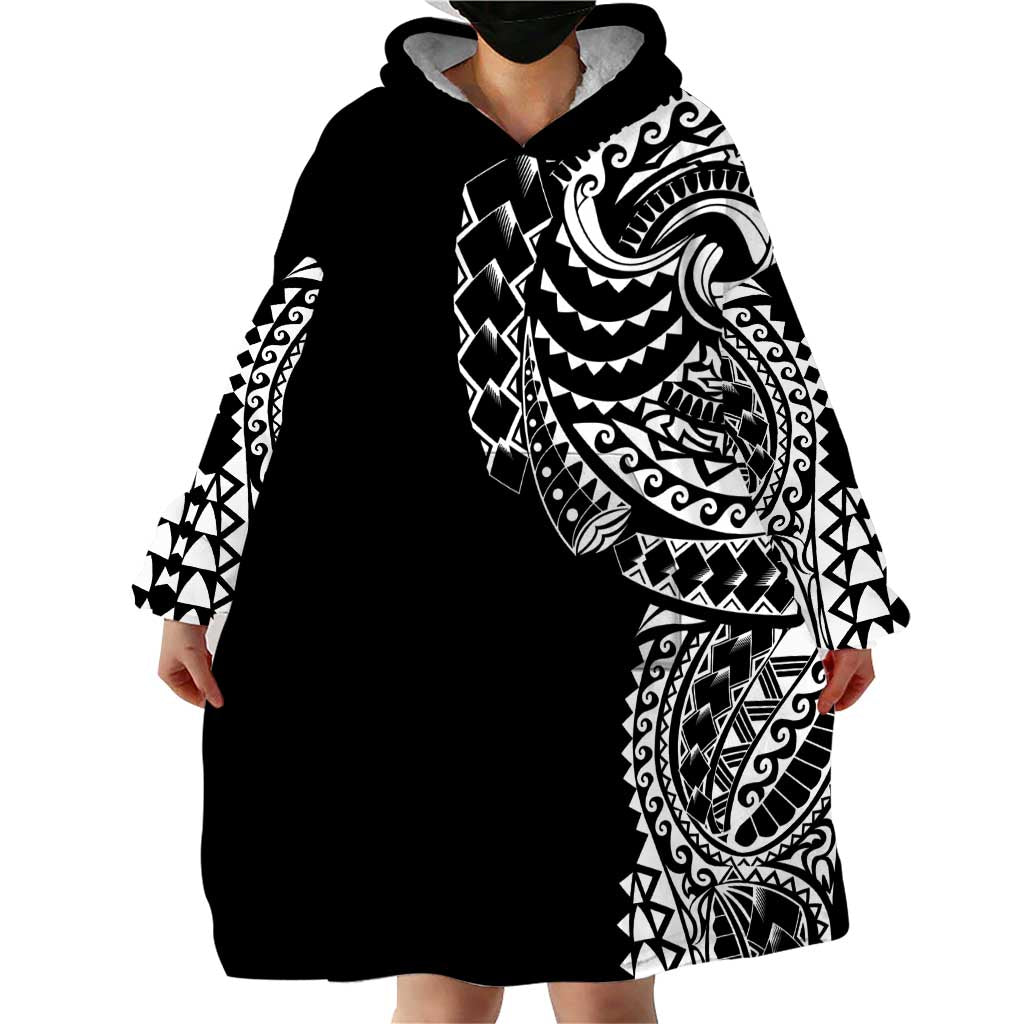 Polynesian Art Traditional Tattoo Wearable Blanket Hoodie Simple Style LT03 - Polynesian Pride